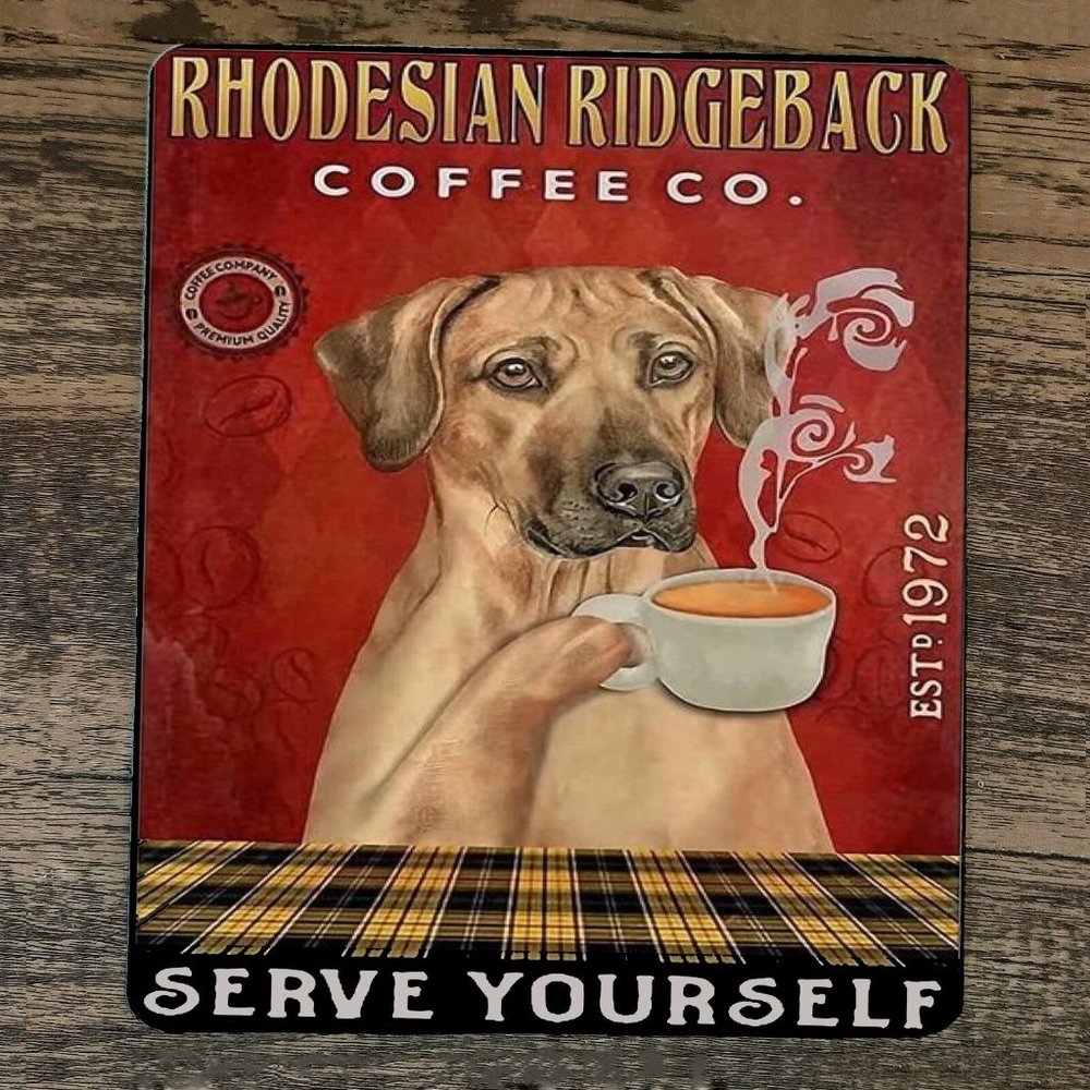 Mouse‎ Pad Rhodesian Ridgeback Coffee Serve Yourself